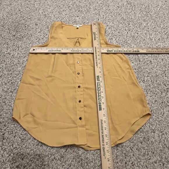 Maurices Button Front Sleeveless Blouse Sz S Gold Casual Career Office - Picture 3 of 5